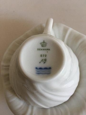 Antique Royal Copenhagen White Triton Mocca Cup and Saucer14179(072/073)