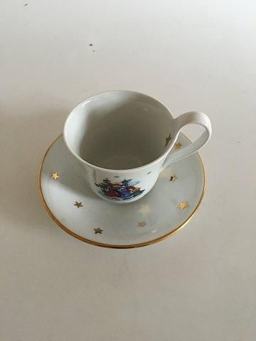 Antique Royal Copenhagen Jingle Bells Morning Cup with Saucer No 177.502/487.2