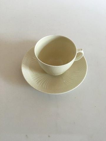 Antique Royal Copenhagen Josephine Creme Curved Coffee Cup and Saucer