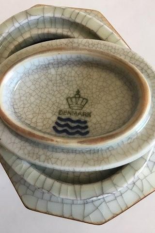 Antique Royal Copenhagen Cracle Porcelain Angular The Box with Lid No 77/2740