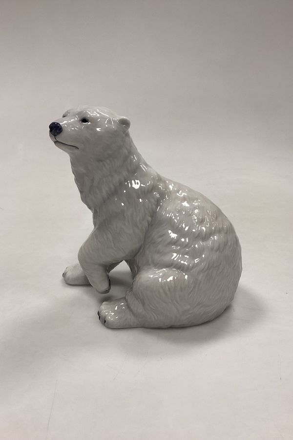 Antique Royal Copenhagen Motherly Love Figurine - Seated Polar Bear No. 355