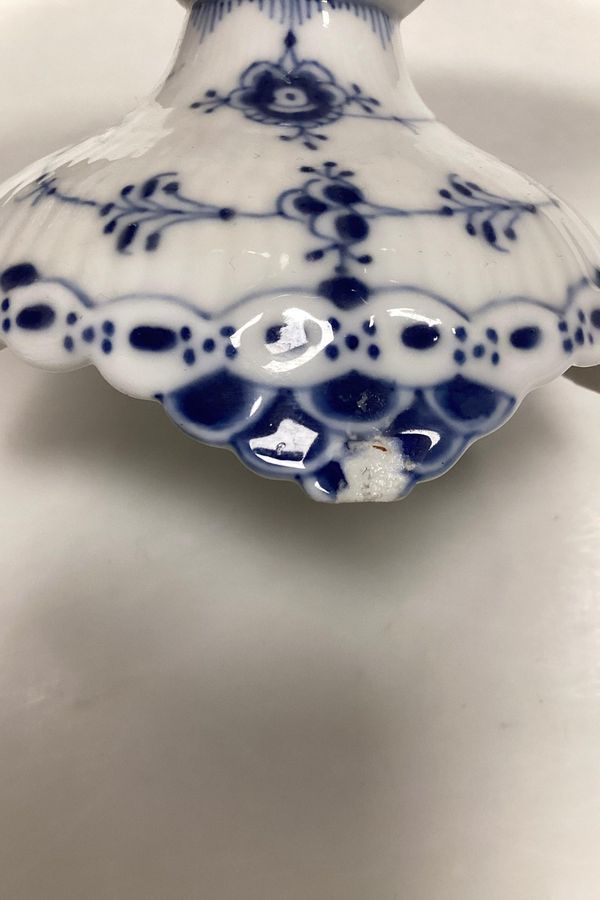 Antique Royal Copenhagen Blue Fluted Half Lace bowl on high foot No. 513