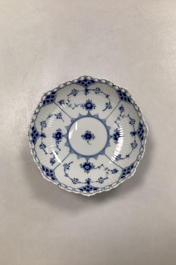 Antique Royal Copenhagen blue fluted Full Lace Bowl on Foot No 1023