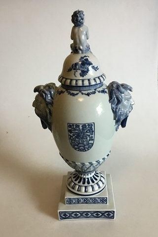 Antique Royal Copenhagen Blue Fluted Unique vase by Oluf Jensen Bonnesen Service