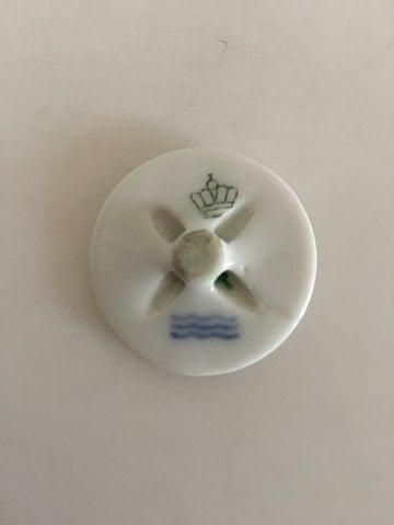 Antique Royal Copenhagen Porcelain Button with Handpainted Motif of Musician