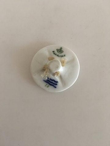 Antique Royal Copenhagen Porcelain Button with Handpainted Flower Motif