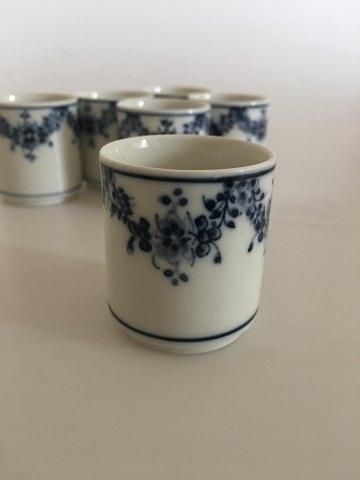 Antique Royal Copenhagen Small Cups with Unique Decoration by Jeanne Grut. Set of 6 cups.