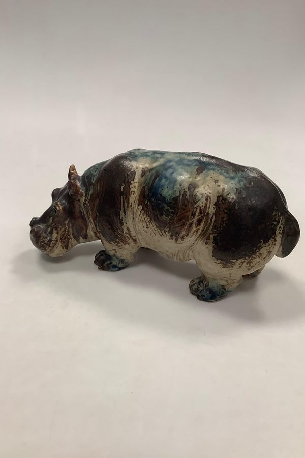 Antique Royal Copenhagen Stoneware figurine Hippopotamus by Knud Kyhn No 20182