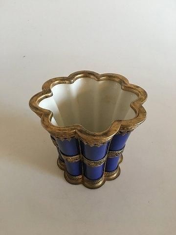 Antique Royal Copenhagen Large Margrethe Cup with Sterling Silver mounting by Anton Michelsen