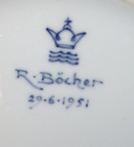 Antique Royal Copenhagen Unique Bowl by Richard Bocher from 29-6-1951