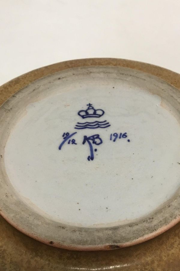Antique Royal Copenhagen unique stoneware bowl by Karin Blom from 19 December 1916