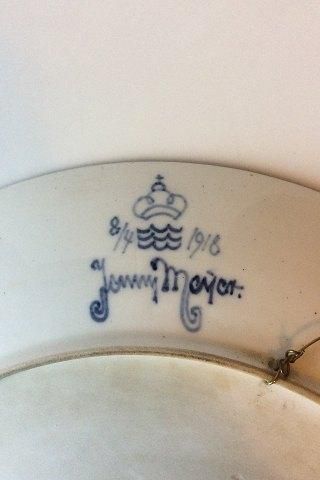 Antique Royal Copenhagen Unique Wall Charger by Jenny Meyer from 8th of April 1918.