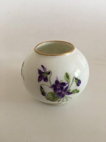 Antique Royal Copenhagen Vase with Purple Flower Motif