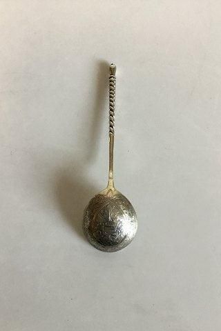 Antique Russian silver spoon by Stepan Kuzimich Lewin, Moscow, 1875-1897.