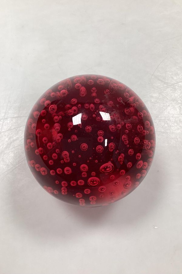 Antique Red Paper Weight in glass