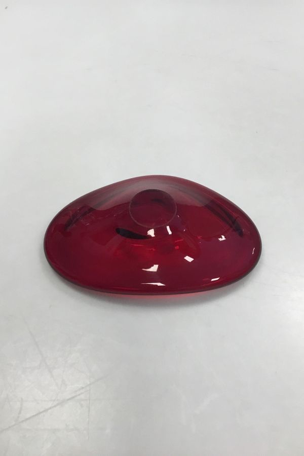 Antique Red Glass Bowl Scandinavian Design