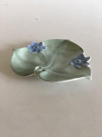 Antique Rörstrand Leafshaped Dish with Blue Flowers