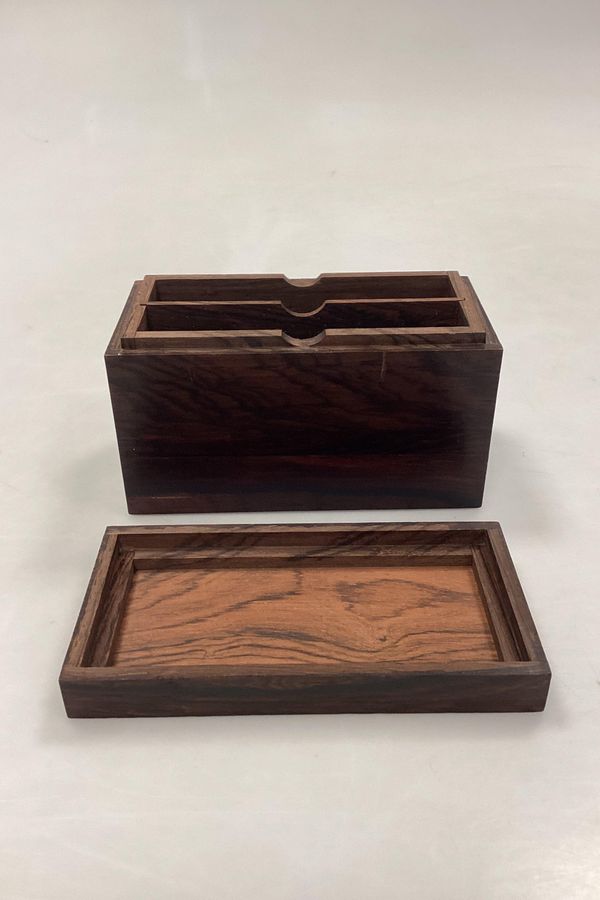 Antique Palisander wood playing card box