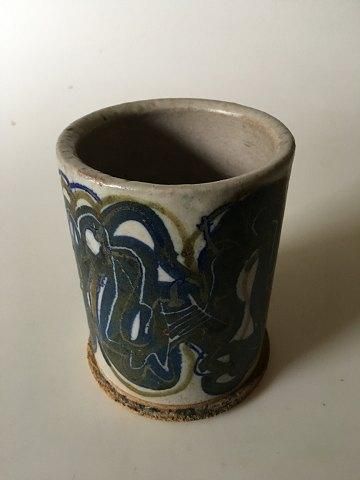 Antique Sten Lykke Madsen Stoneware Vase from his own studio.
