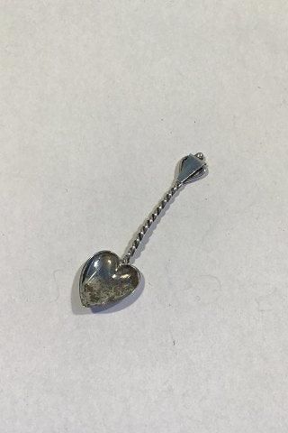 Antique Sterling Silver Heart shaped Salt Spoon