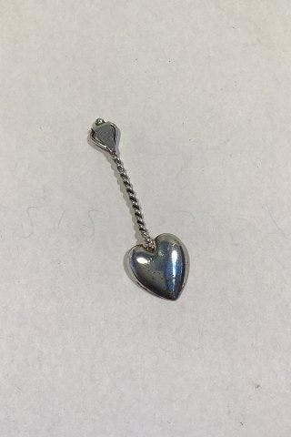 Antique Sterling Silver Heart shaped Salt Spoon