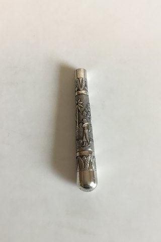 Antique Canehandle or umbrella handle in silver from the West Indies