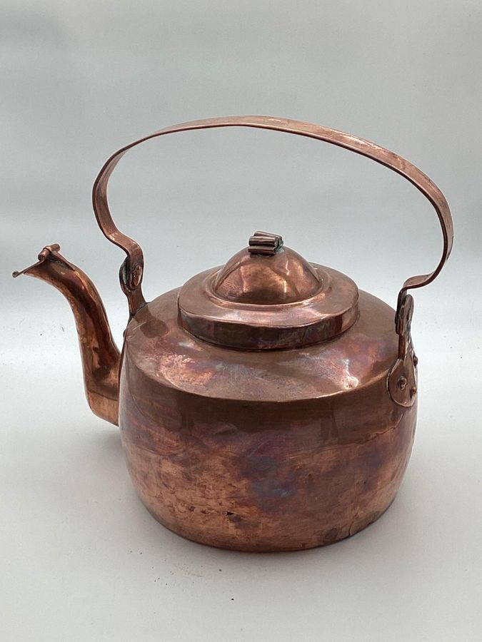 Antique Large Danish copper kettle from the middle of the 19th century.