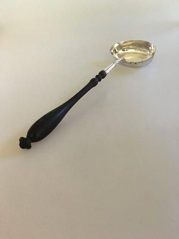 Antique Large antique silver punch spoon with wooden shaft