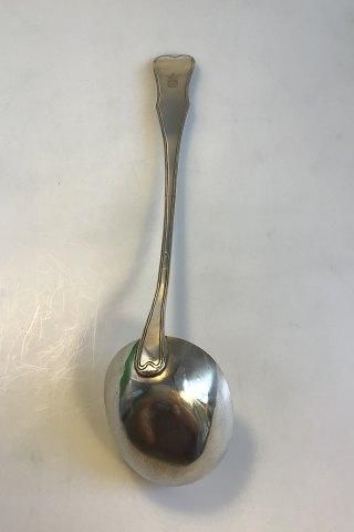Antique Large Silver Soup Ladle, hallmarked, bowl with gilding on the inside