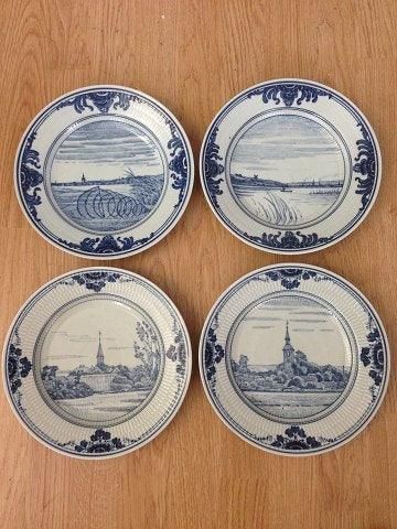 Set of 9 Royal Copenhagen Unique Dinner Plates from Bonnesen Service from 1916