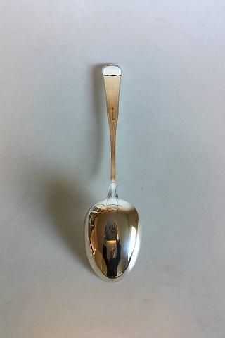 Antique Silver Old Danish Large Serving Spoon