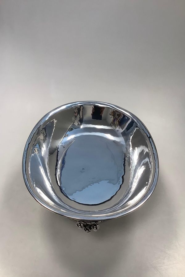 Antique Early Georg Jensen Sterling Silver Oval Grape Bowl 296A