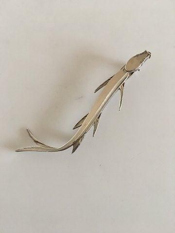 Wiwen Nilsson Sterling Silver Fish Brooch (Eel)