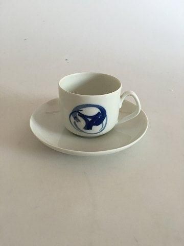 Antique Bing & Grondahl Blue Koppel Coffee Cup and Saucer No 305