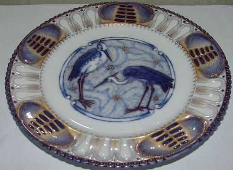 Antique Bing and Grondahl Heron Plate from 1886-1888 23,5cm