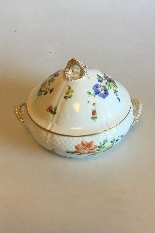Antique Bing & Grondahl Saxon Flower, Handpainted Bowl with Lid
