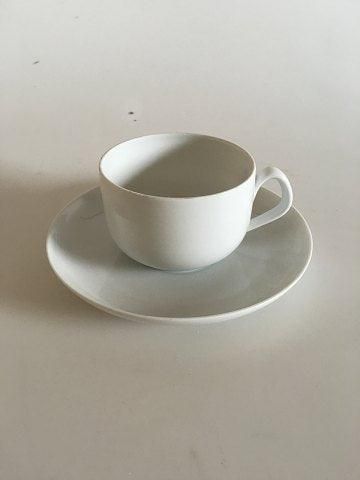 Antique Bing & Grondahl White Henning Koppel Tea Cup and Saucer No 475