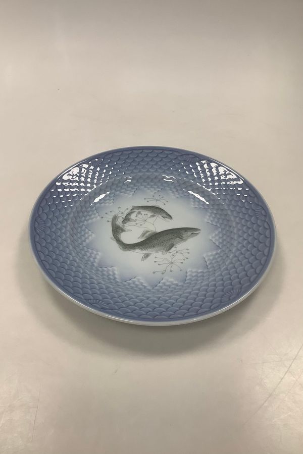 Antique Bing and Grondahl Blue Tone Fish Plate Motif 2 Salmon No. 716