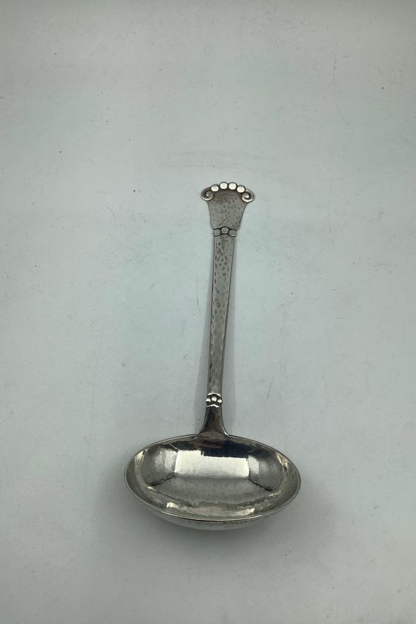 Antique Chr. Fogh Ball Silver Gravy Spoon