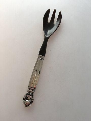 Antique Georg Jensen Sterling Silver Acorn Serving Fork (with bone) No 108B