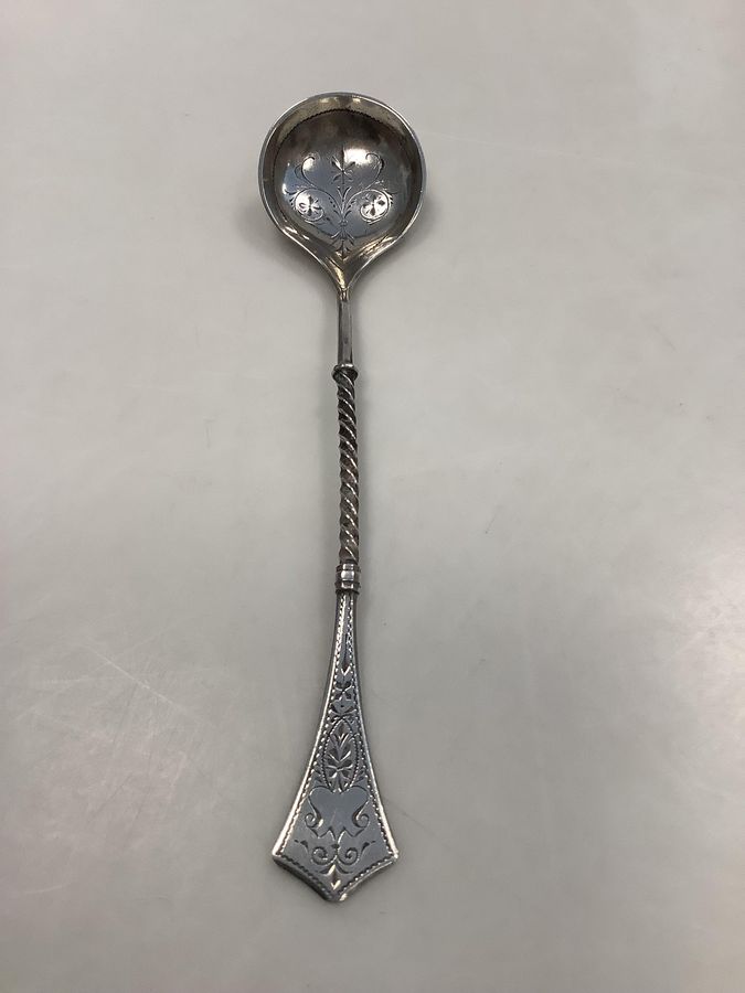 Antique Halvor Finstad 1823-1913 silver serving spoon, Norway