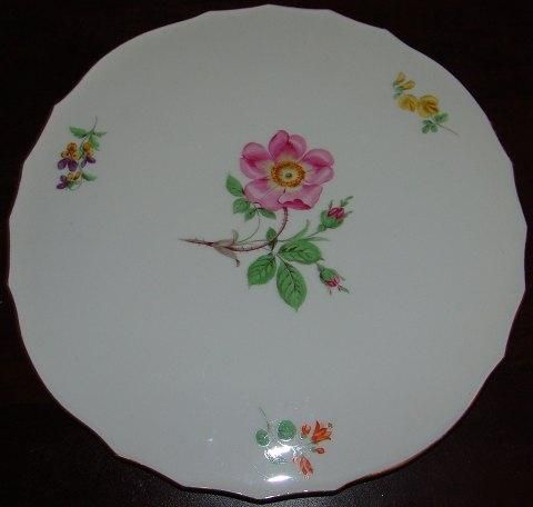 Antique Meissen Porcelain large Round Serving Platter with Rose Design