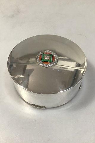 Antique Norwegian Silver Jewellery box with enamel Thune