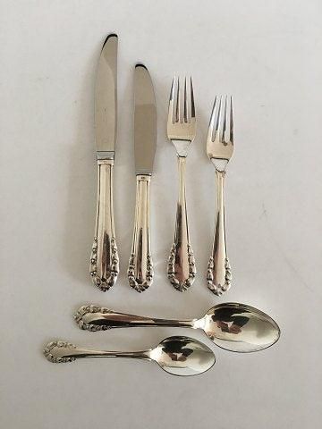 Lily of the Valley Georg Jensen Sterling Silver Flatware Set for 8 People. 48 Pieces