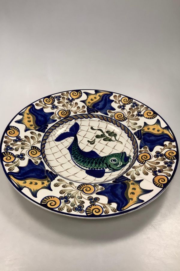 Aluminia Faience Dish / Bowl No 411/300 with Fish motif