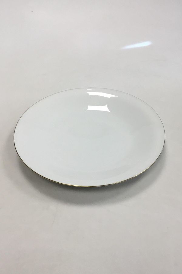 Bing and Grondahl White smooth frame with gold edge Lunch plate No 26/326