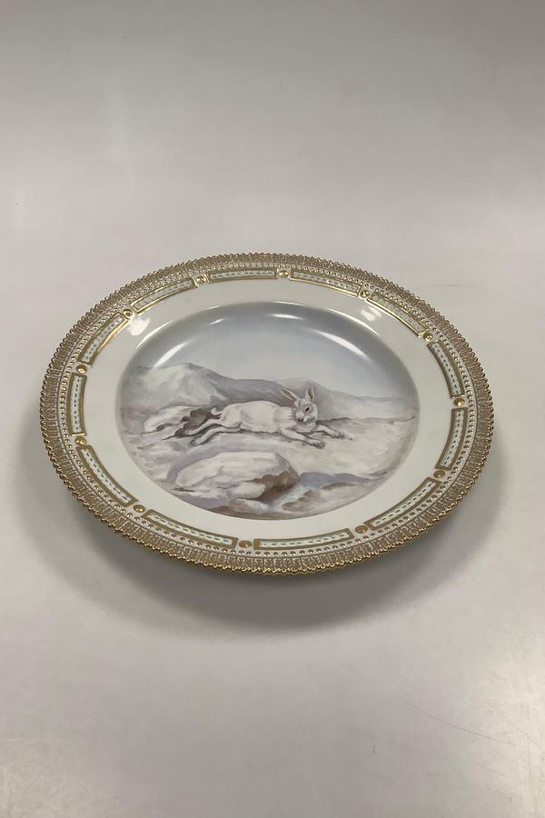 Flora Danica Game Dinner Plate No. 239/3549 Snow Bunny