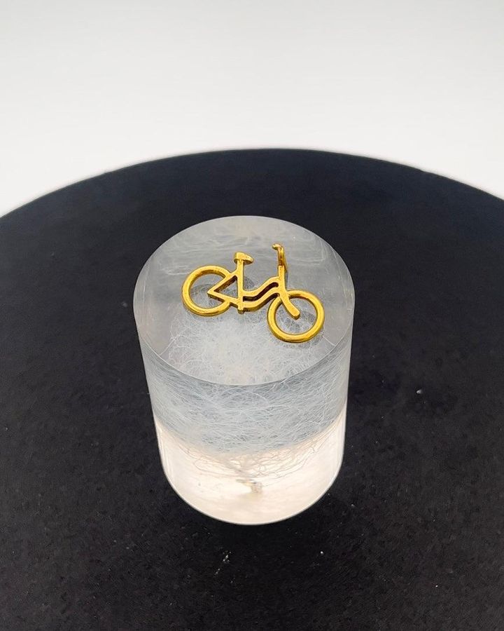 Georg Jensen Gilt Brass Woman's Bicycle Pendant