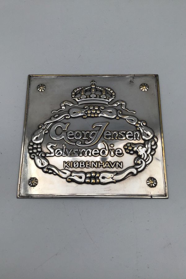 Georg Jensen Silver Plated Dealer Plaque