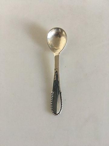 Georg Jensen Sterling Silver Beaded Salt Spoon.